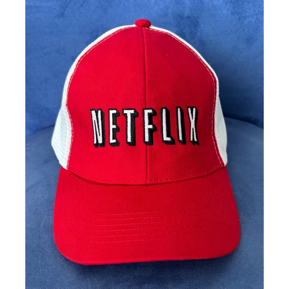 Netflix Ball Cap Snapback One Size Fits Most White Mesh